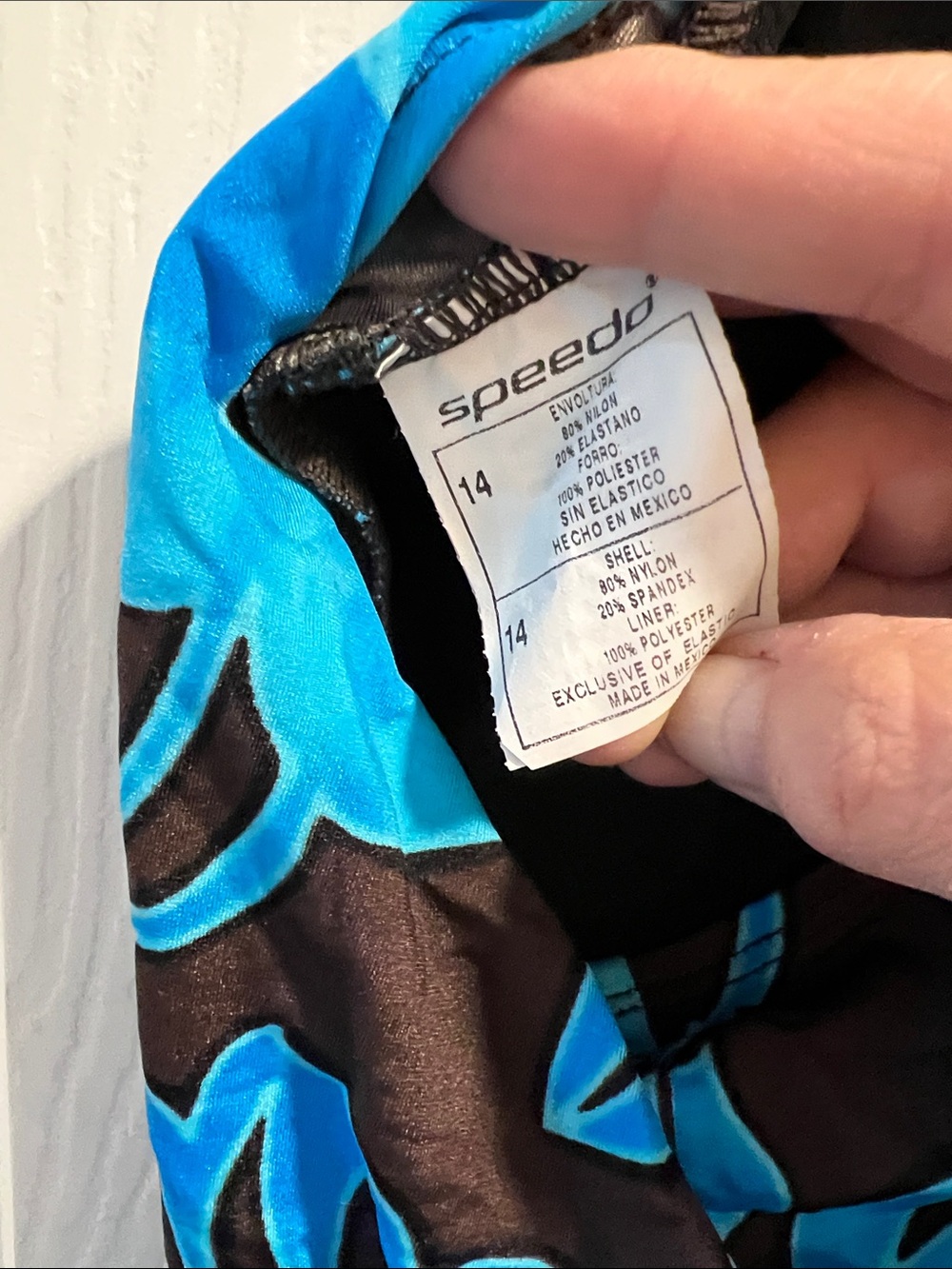 Speedo Brown and Bright Blue Floral Halter One-Piece - Picture 3 of 3